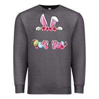 Charcoal Heather Easter bunny name frame Premium Sweatshirt - OliviaCreatesArt