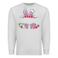 Dove Grey Easter bunny name frame Premium Sweatshirt - OliviaCreatesArt