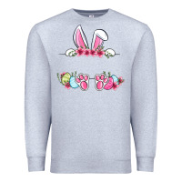 Heather Grey Easter bunny name frame Premium Sweatshirt - OliviaCreatesArt