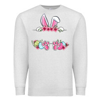 Oatmeal Heather Easter bunny name frame Premium Sweatshirt - OliviaCreatesArt