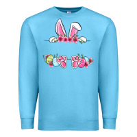 Ocean Blue Easter bunny name frame Premium Sweatshirt - OliviaCreatesArt