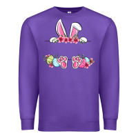 Purple Easter bunny name frame Premium Sweatshirt - OliviaCreatesArt