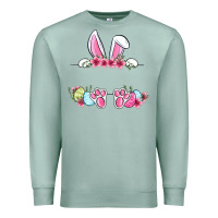 Seafoam Easter bunny name frame Premium Sweatshirt - OliviaCreatesArt