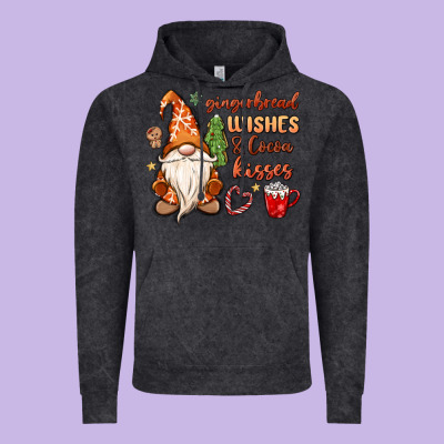 Gingerbread Wishes Cocoa Kisses Vintage Hoodie Designed By Maliassmallbusiness