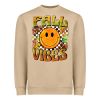 Mushroom fall vibes smiley face Heavyweight Sweatshirt - BarkalooDesign
