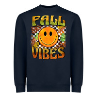 Navy fall vibes smiley face Heavyweight Sweatshirt - BarkalooDesign