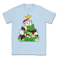 Dusty Blue Christmas cat tree Classic Tee - MaliasSmallBusiness
