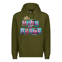 Army Green Mama of Drama Mother's Day Premium Hoodie - CowGirlArtShop