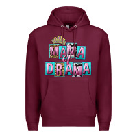 Burgundy Mama of Drama Mother's Day Premium Hoodie - CowGirlArtShop