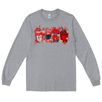 Heather Grey lady bug drink Long Sleeve Tee - RacoonDesign