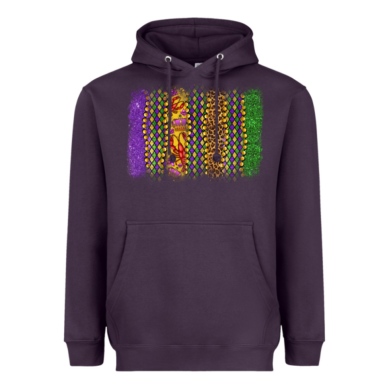 Mardi Gras Brushstroke Heavyweight Hoodie by OliviaCreatesArt | Teevron