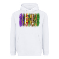 White mardi gras brushstroke Heavyweight Hoodie - OliviaCreatesArt