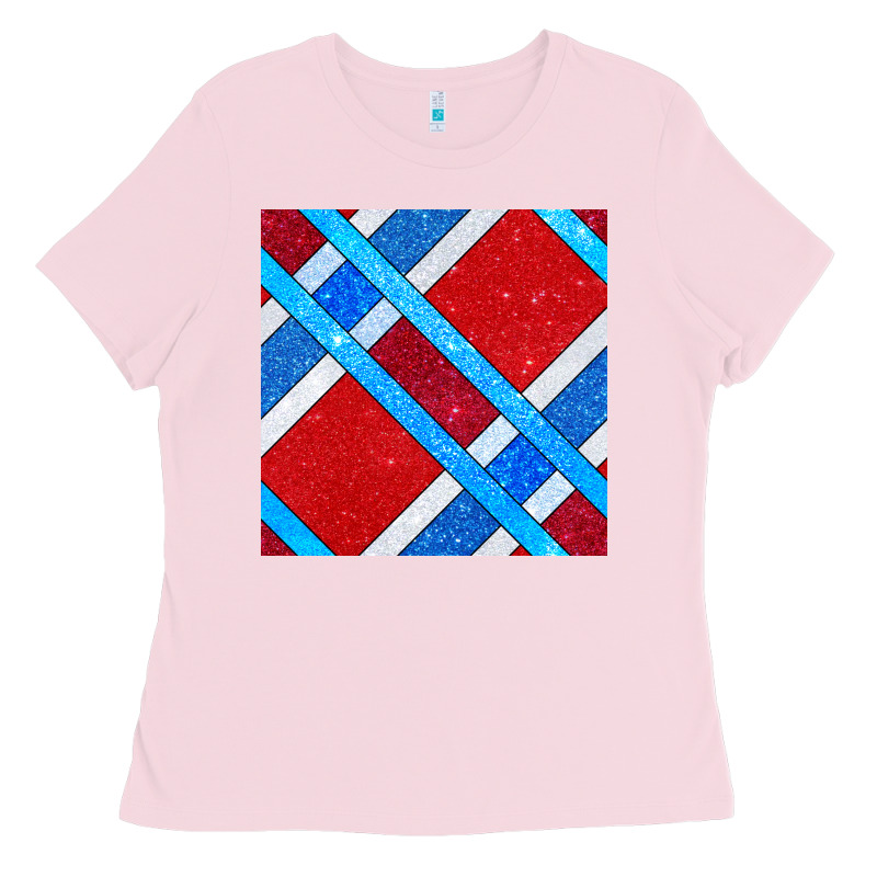 Glitter 4th Of July Seamless Pattern Ladies Tee by BundleAndBundleShop | Teevron