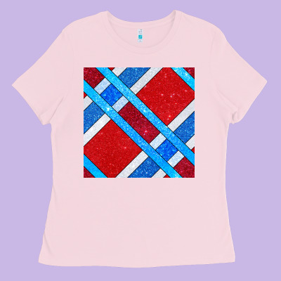Glitter 4th Of July Seamless Pattern Ladies Tee Designed By Bundleandbundleshop