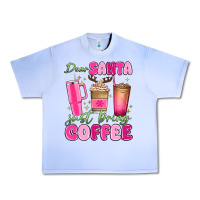 Grape Ice dear santa just bring coffee Urban Heavy Tee - MaliasSmallBusiness
