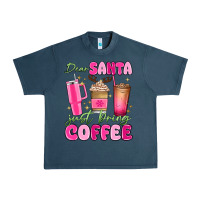 Midnight Navy dear santa just bring coffee Urban Heavy Tee - MaliasSmallBusiness