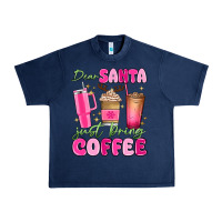 Navy dear santa just bring coffee Urban Heavy Tee - MaliasSmallBusiness