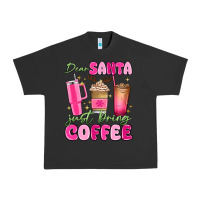 Pigment Black dear santa just bring coffee Urban Heavy Tee - MaliasSmallBusiness