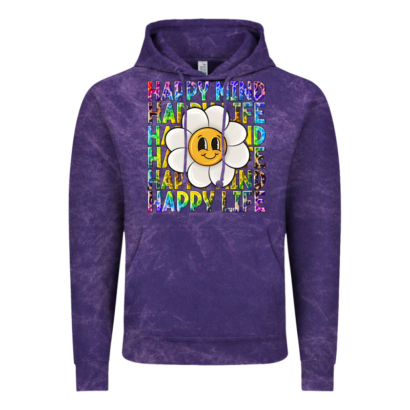 Happy Mind Happy Life Vintage Hoodie by NancyCooperArtShop | Teevron
