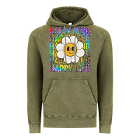 Vintage Olive happy mind happy life Vintage Hoodie - NancyCooperArtShop