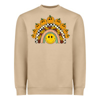 Mushroom fall smiley face groovy rainbow Heavyweight Sweatshirt - BarkalooDesign