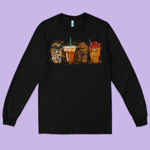 Leopard And Cowhide Drink Long Sleeve Tee Designed By Racoondesign