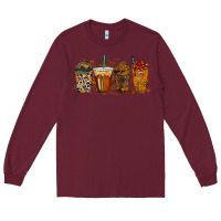 Burgundy leopard and cowhide drink Long Sleeve Tee - RacoonDesign