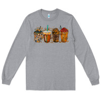 Heather Grey leopard and cowhide drink Long Sleeve Tee - RacoonDesign