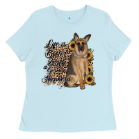 Baby Blue Life is better with a German Shepherd Ladies Tee - JahusDesignShop