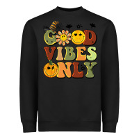 Black halloween good vibes only Heavyweight Sweatshirt - BarkalooDesign