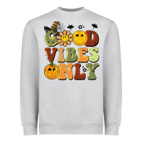 Heather Grey halloween good vibes only Heavyweight Sweatshirt - BarkalooDesign
