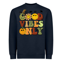 Navy halloween good vibes only Heavyweight Sweatshirt - BarkalooDesign