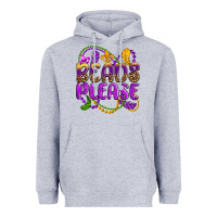 Heather Grey beads please mardi gras Heavyweight Hoodie - OliviaCreatesArt