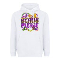 White beads please mardi gras Heavyweight Hoodie - OliviaCreatesArt