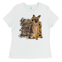 White Life is better with a German Shepherd Ladies Tee - JahusDesignShop