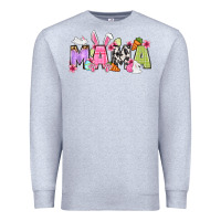 Heather Grey Easter mama Premium Sweatshirt - OliviaCreatesArt
