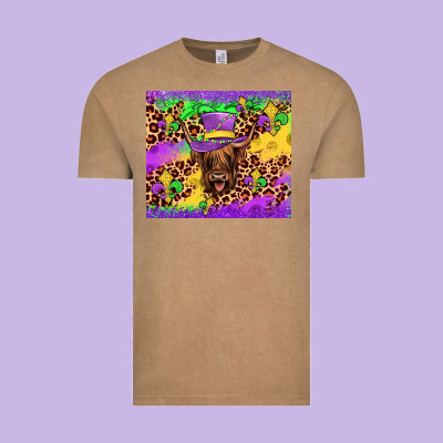 Highland Cow Mardi Gras Tumbler Vintage Tee Designed By Jahusdesignshop