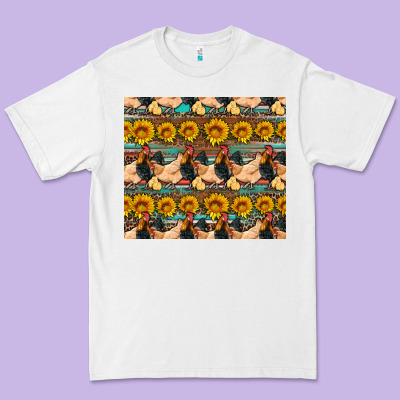 Seamless Poultry Farm Sunflowers Chicken Coop Tumbler Premium Tee Designed By Artiststas