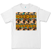 White seamless poultry farm sunflowers chicken coop tumbler Premium Tee - Artiststas