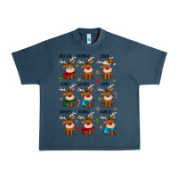 Midnight Navy christmas reindeers Urban Heavy Tee - MaliasSmallBusiness