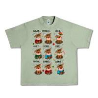Oil Green christmas reindeers Urban Heavy Tee - MaliasSmallBusiness