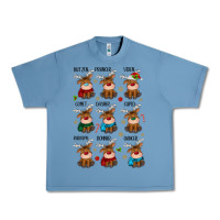 Pebble Blue christmas reindeers Urban Heavy Tee - MaliasSmallBusiness
