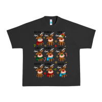 Pigment Black christmas reindeers Urban Heavy Tee - MaliasSmallBusiness
