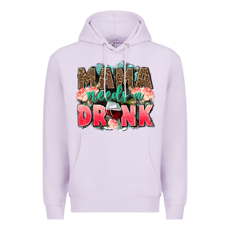 Mama Needs A Drink Mothers Day Premium Hoodie by CowGirlArtShop | Teevron
