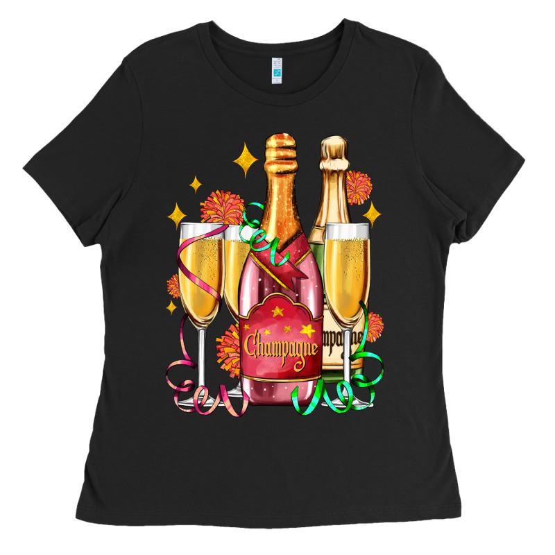 New Year Party Champagne Ladies Tee by AdoDesignShop | Teevron