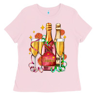 Bubblegum Pink new year party champagne Ladies Tee - AdoDesignShop