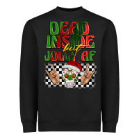 Black dead inside but jolly af Heavyweight Sweatshirt - BarkalooDesign