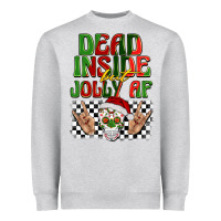 Heather Grey dead inside but jolly af Heavyweight Sweatshirt - BarkalooDesign