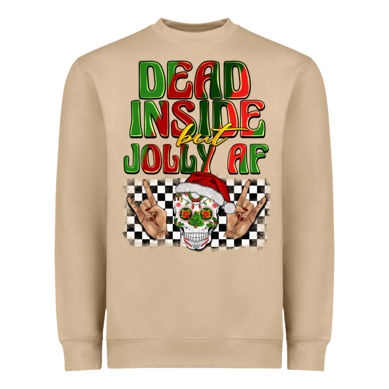 Dead Inside But Jolly Af Heavyweight Sweatshirt by BarkalooDesign | Teevron
