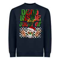 Navy dead inside but jolly af Heavyweight Sweatshirt - BarkalooDesign